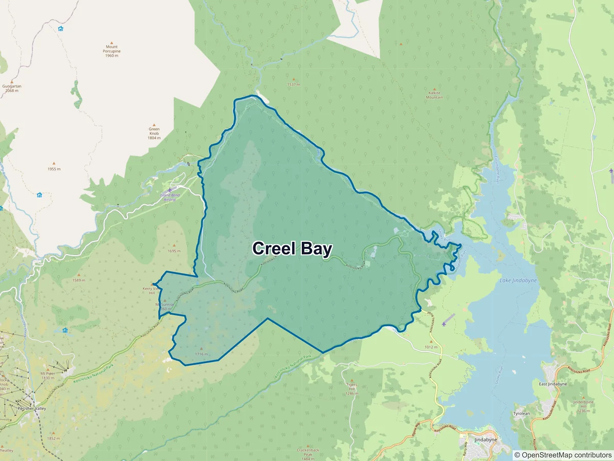 Map of Creel Bay, NSW, Australia