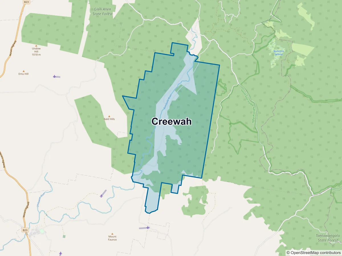 Map of Creewah, NSW, Australia