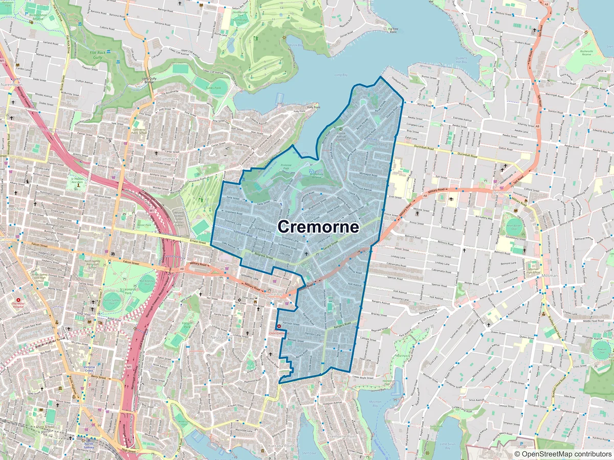 Map of Cremorne, NSW, Australia
