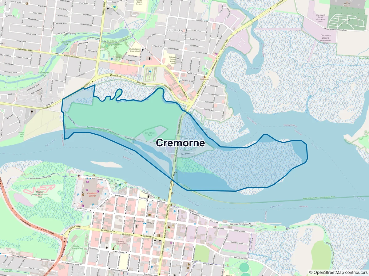 Map of Cremorne, QLD, Australia