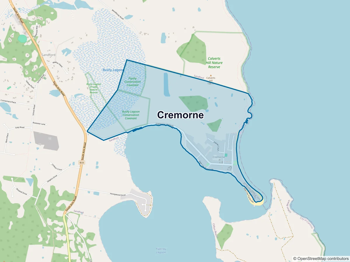 Map of Cremorne, TAS, Australia