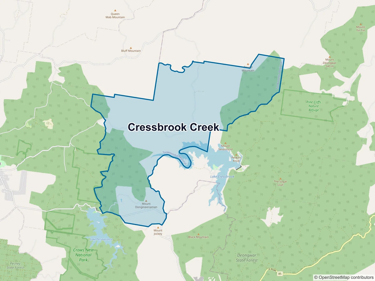 Map of Cressbrook Creek, QLD, Australia
