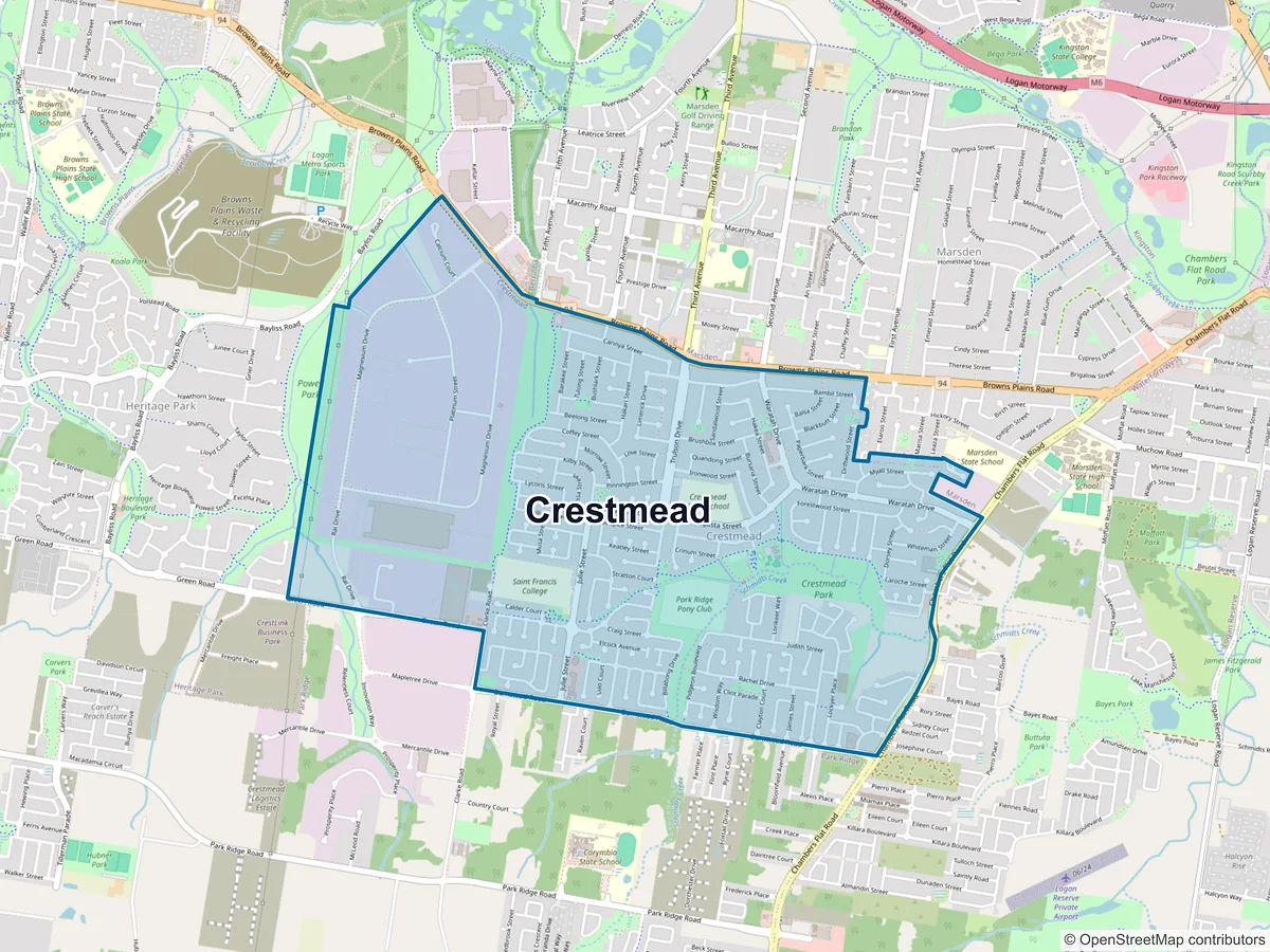 Map of Crestmead, QLD, Australia