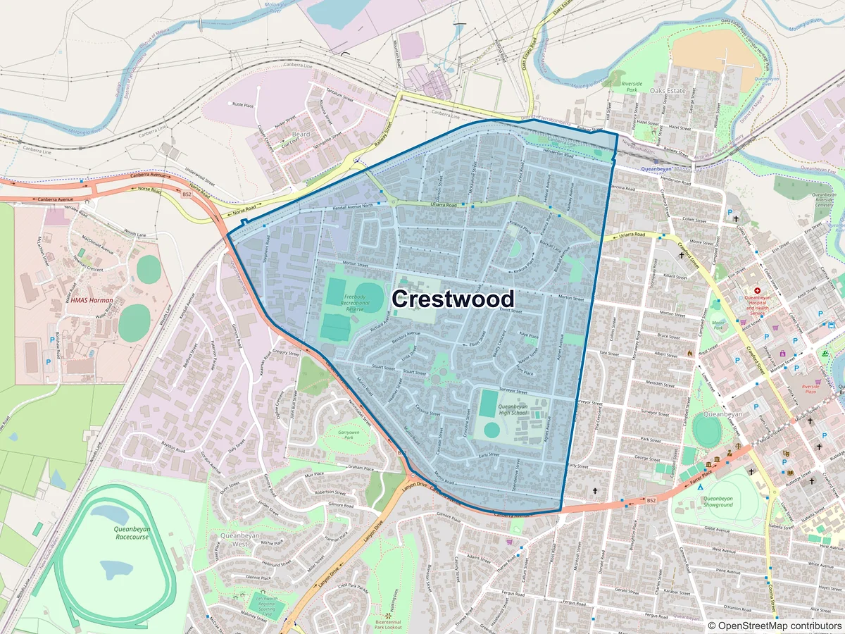 Map of Crestwood, NSW, Australia