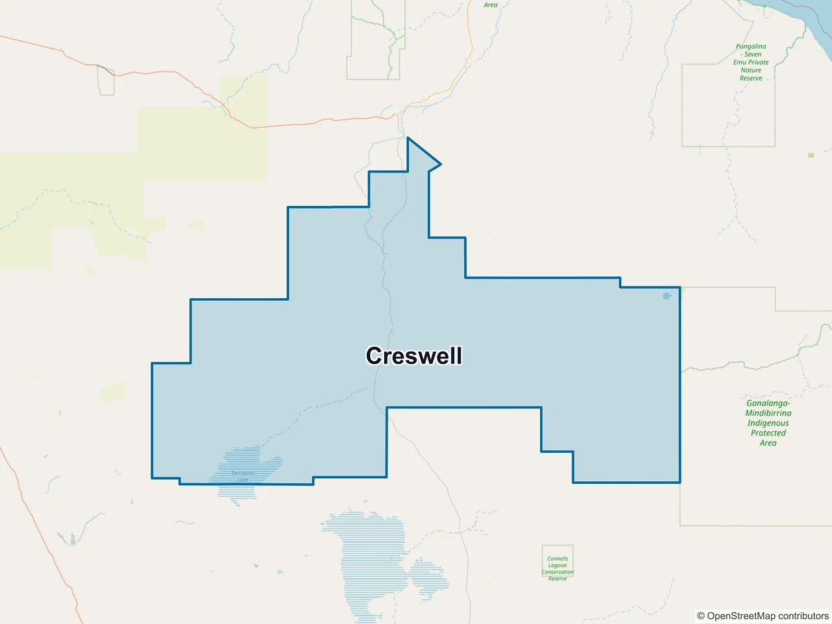 Map of Creswell, NT, Australia