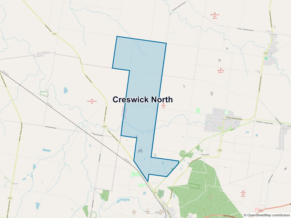 Map of Creswick North, VIC, Australia