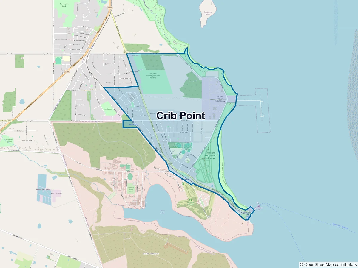 Map of Crib Point, VIC, Australia