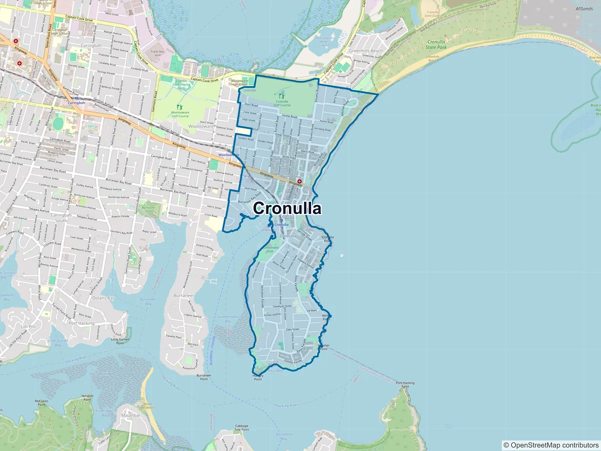 Map of Cronulla, NSW, Australia