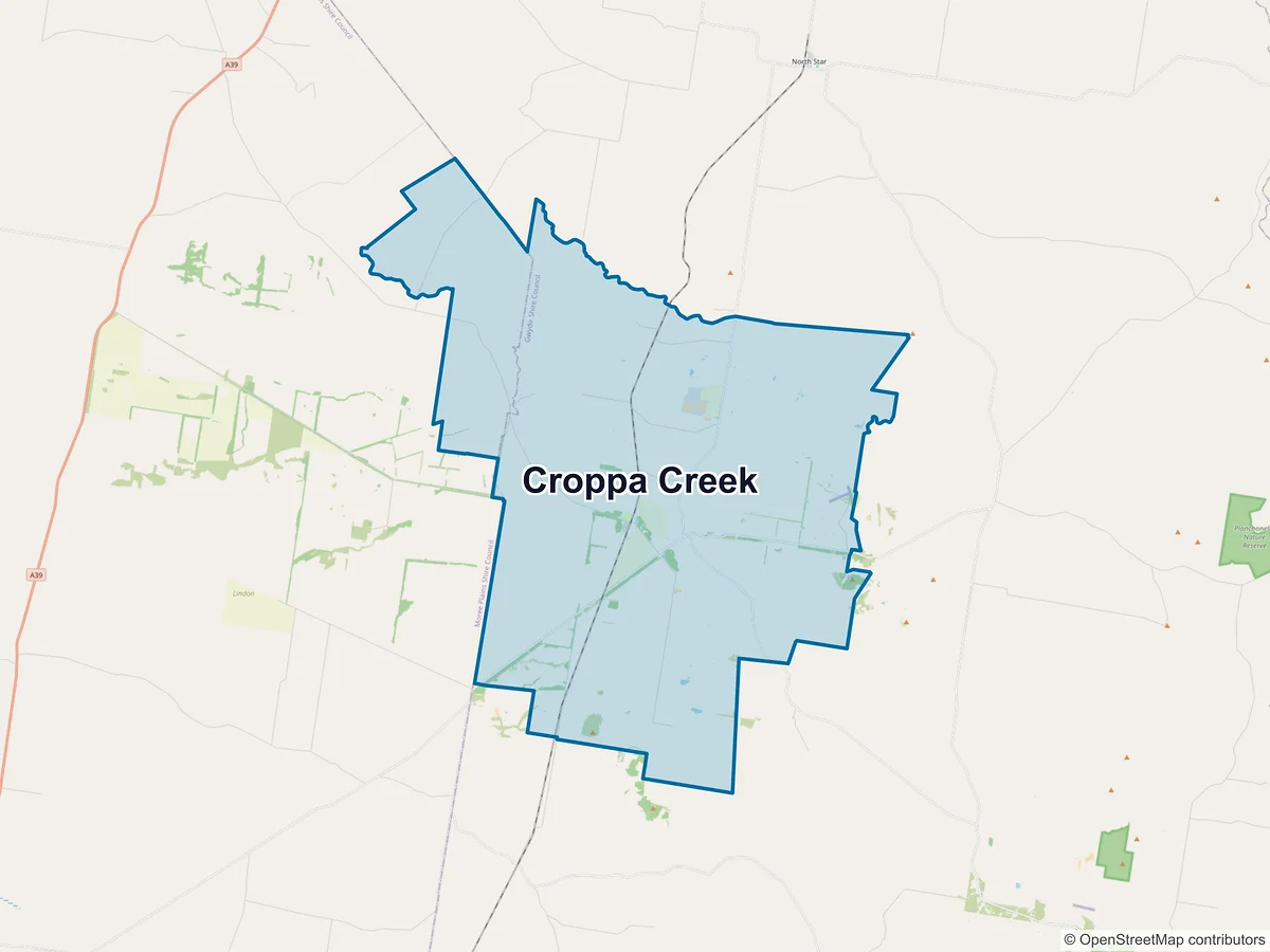 Map of Croppa Creek, NSW, Australia