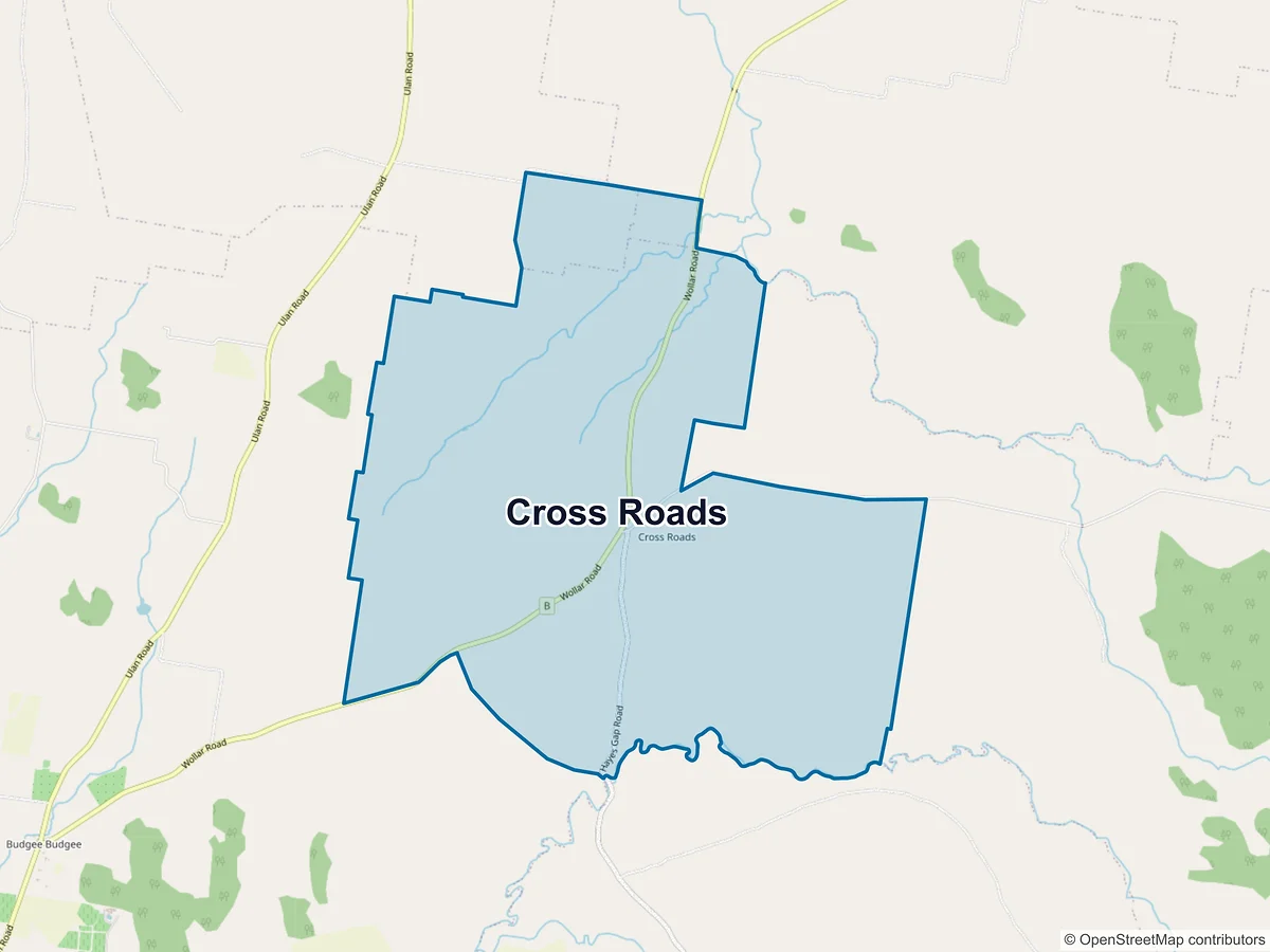 Map of Cross Roads, NSW, Australia
