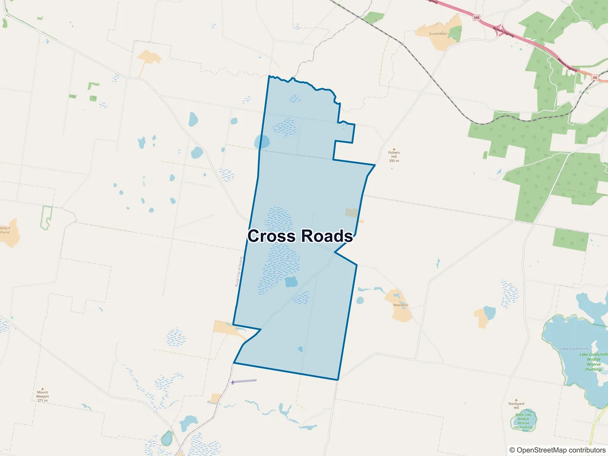 Map of Cross Roads, VIC, Australia