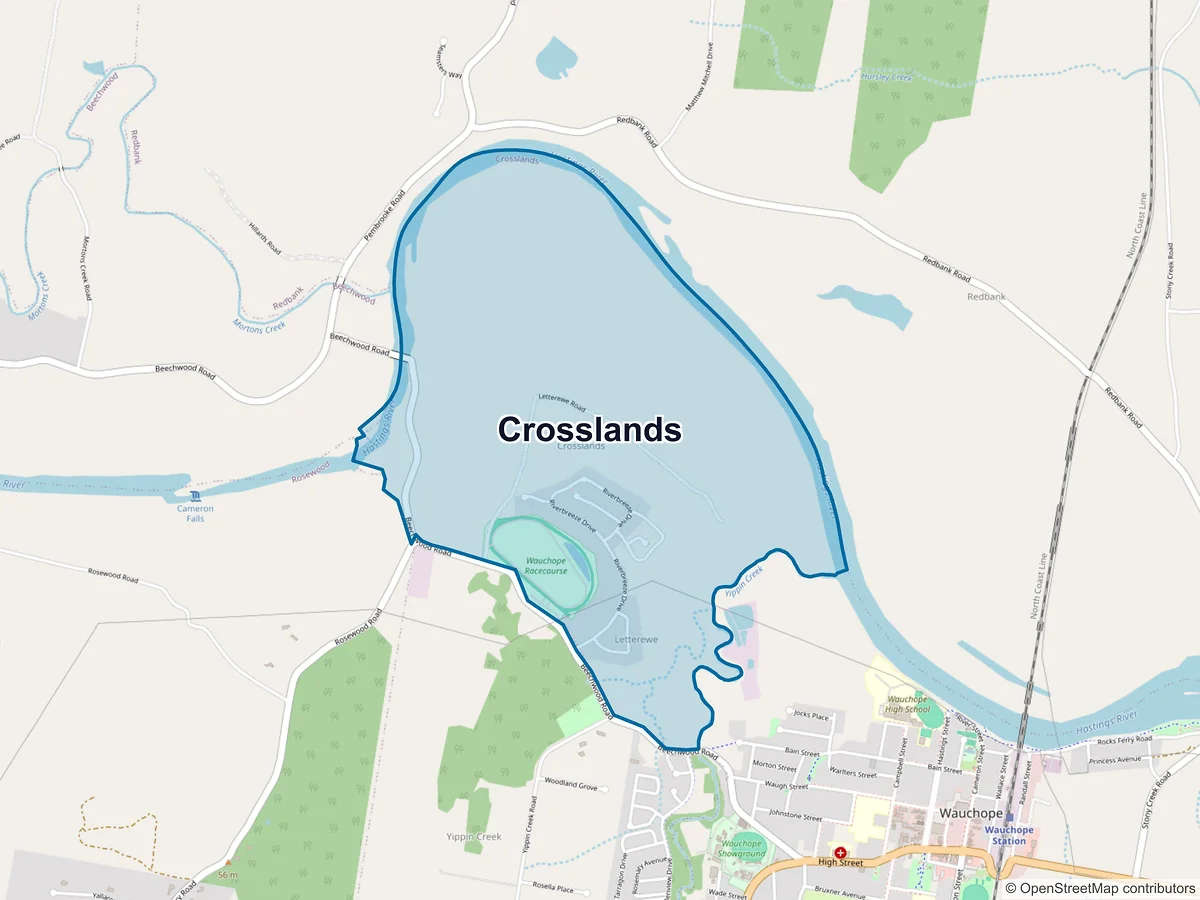 Map of Crosslands, NSW, Australia