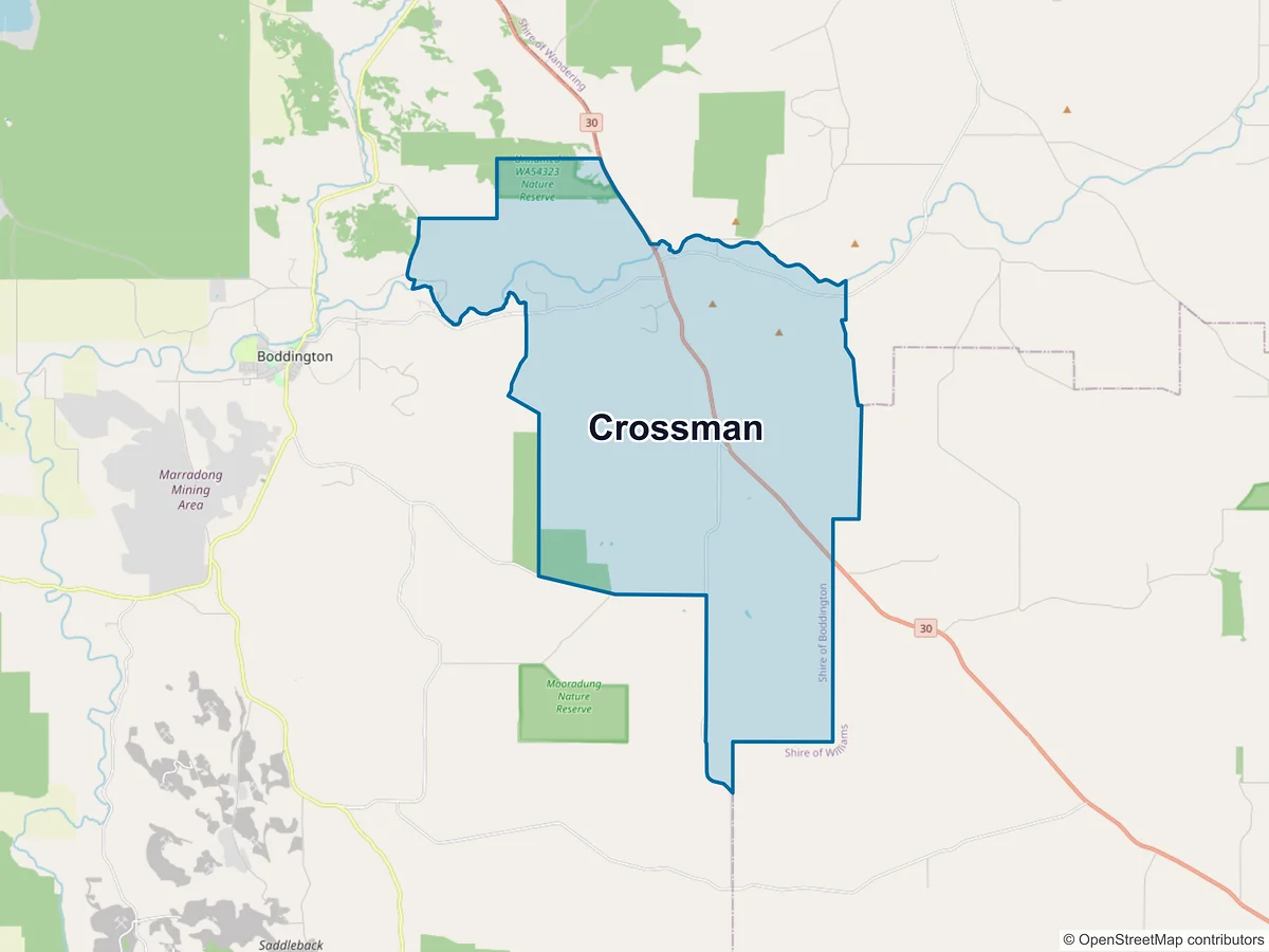 Map of Crossman, WA, Australia