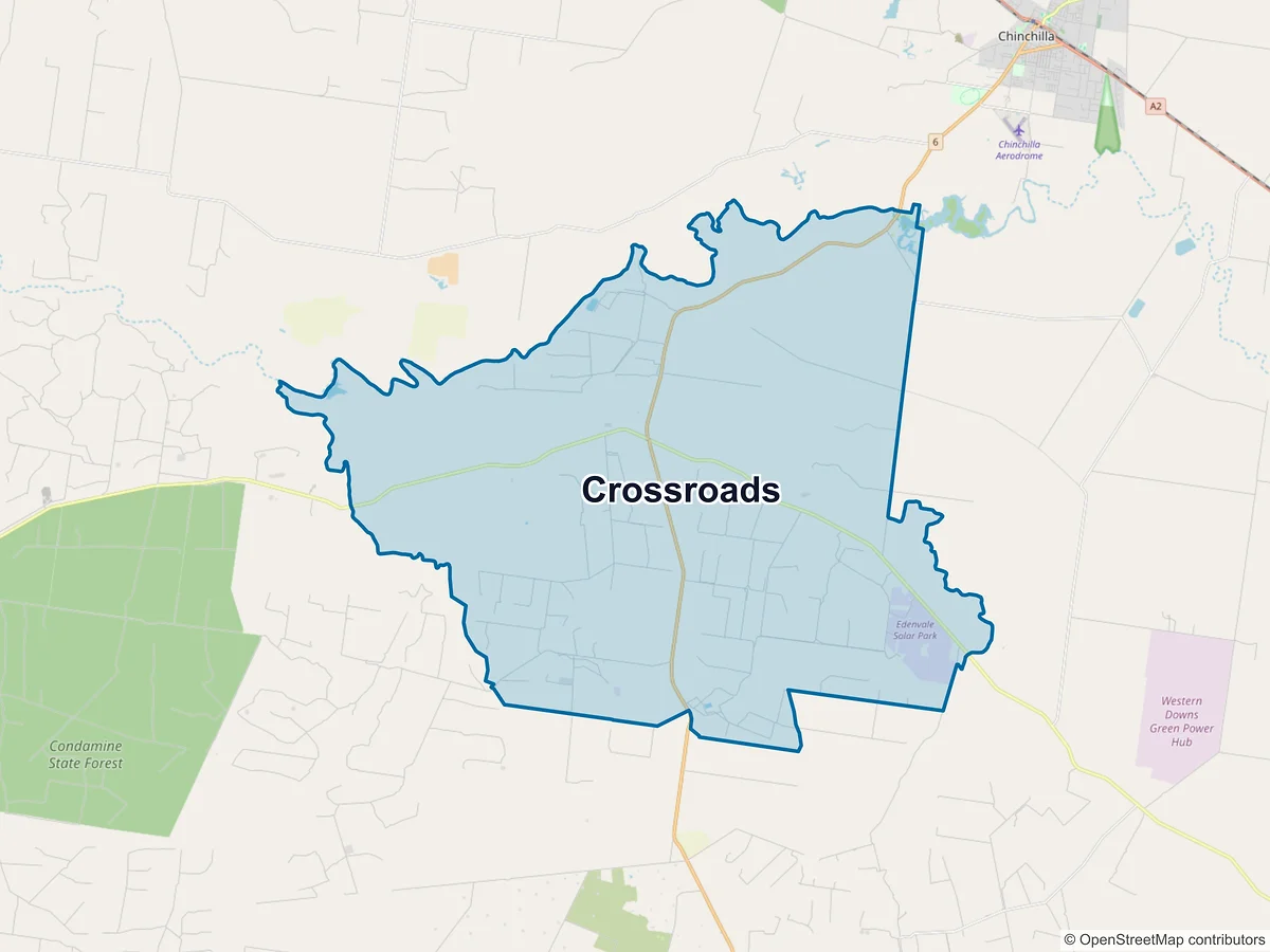 Map of Crossroads, QLD, Australia