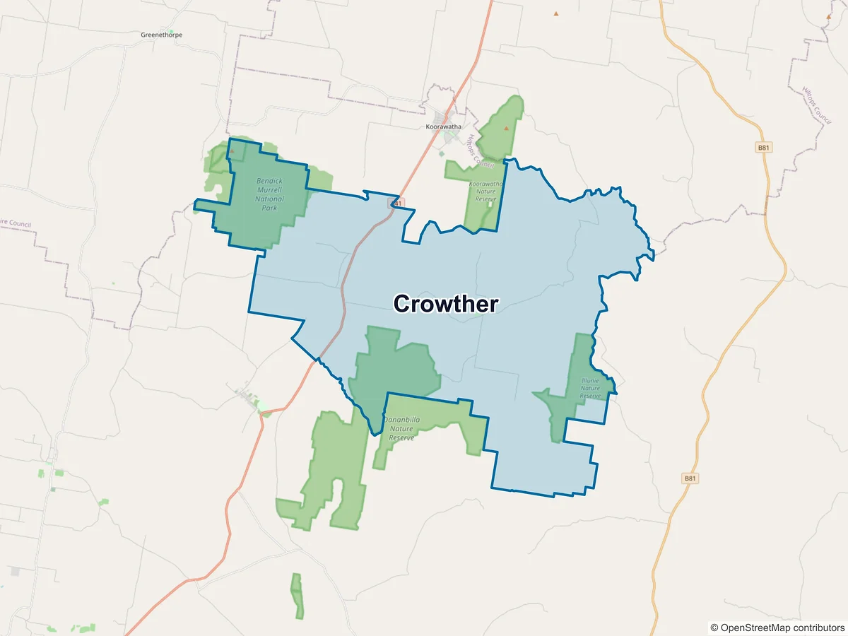 Map of Crowther, NSW, Australia