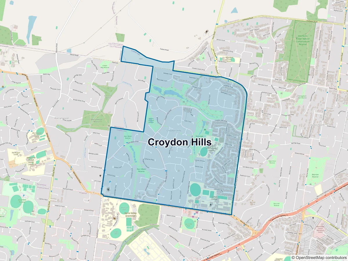 Map of Croydon Hills, VIC, Australia