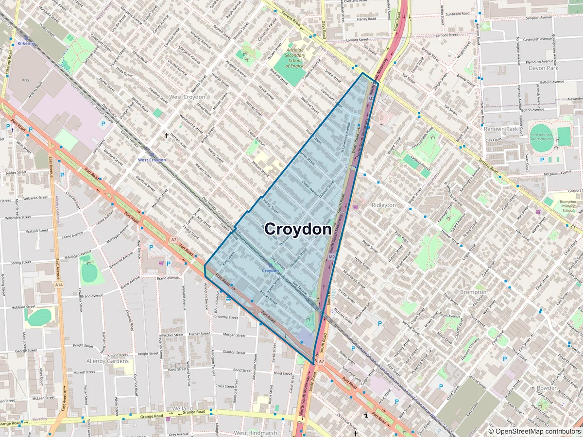 Map of Croydon, SA, Australia