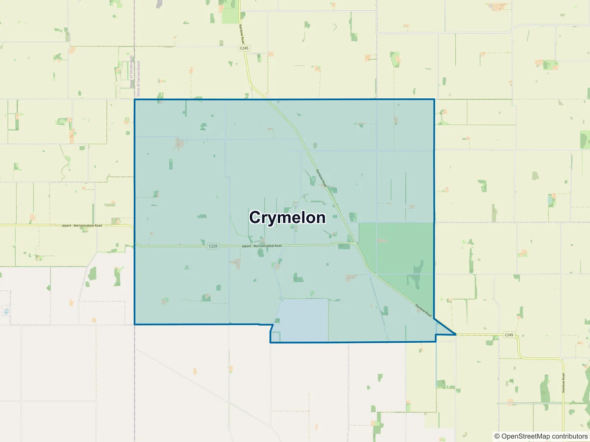 Map of Crymelon, VIC, Australia