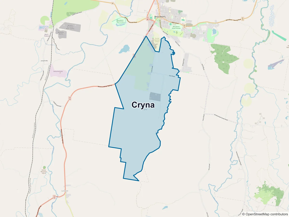 Map of Cryna, QLD, Australia