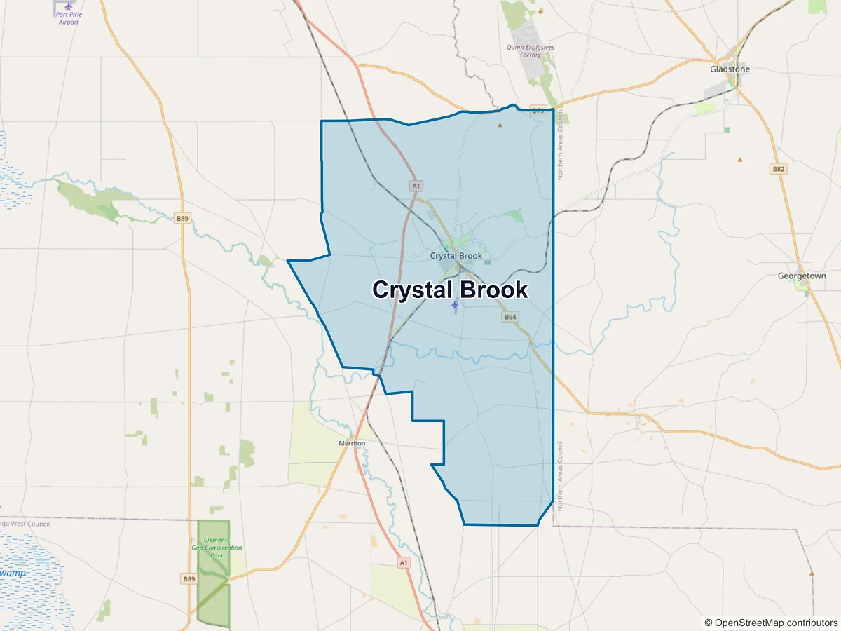 Map of Crystal Brook, SA, Australia