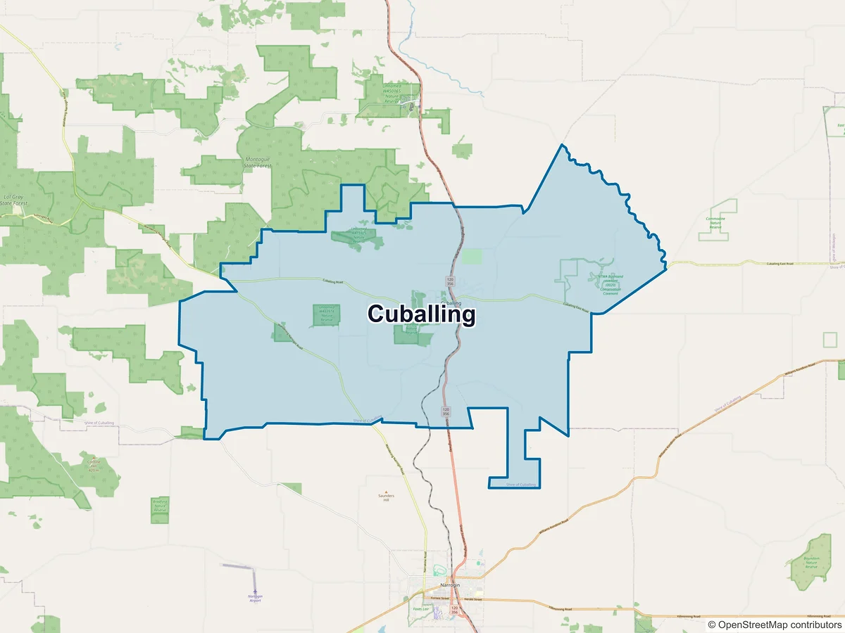 Map of Cuballing, WA, Australia