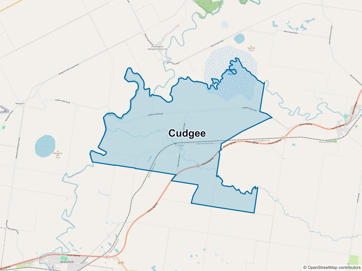Map of Cudgee, VIC, Australia