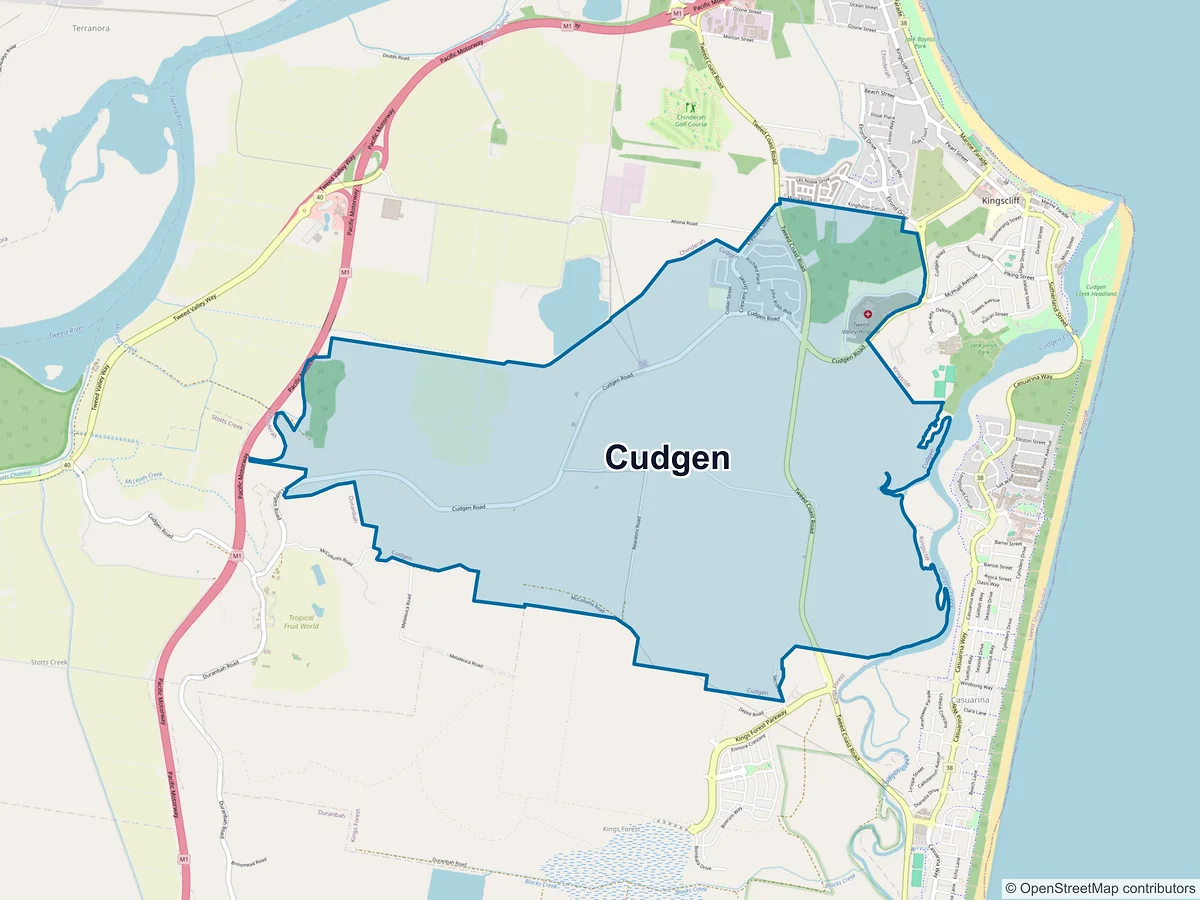 Map of Cudgen, NSW, Australia