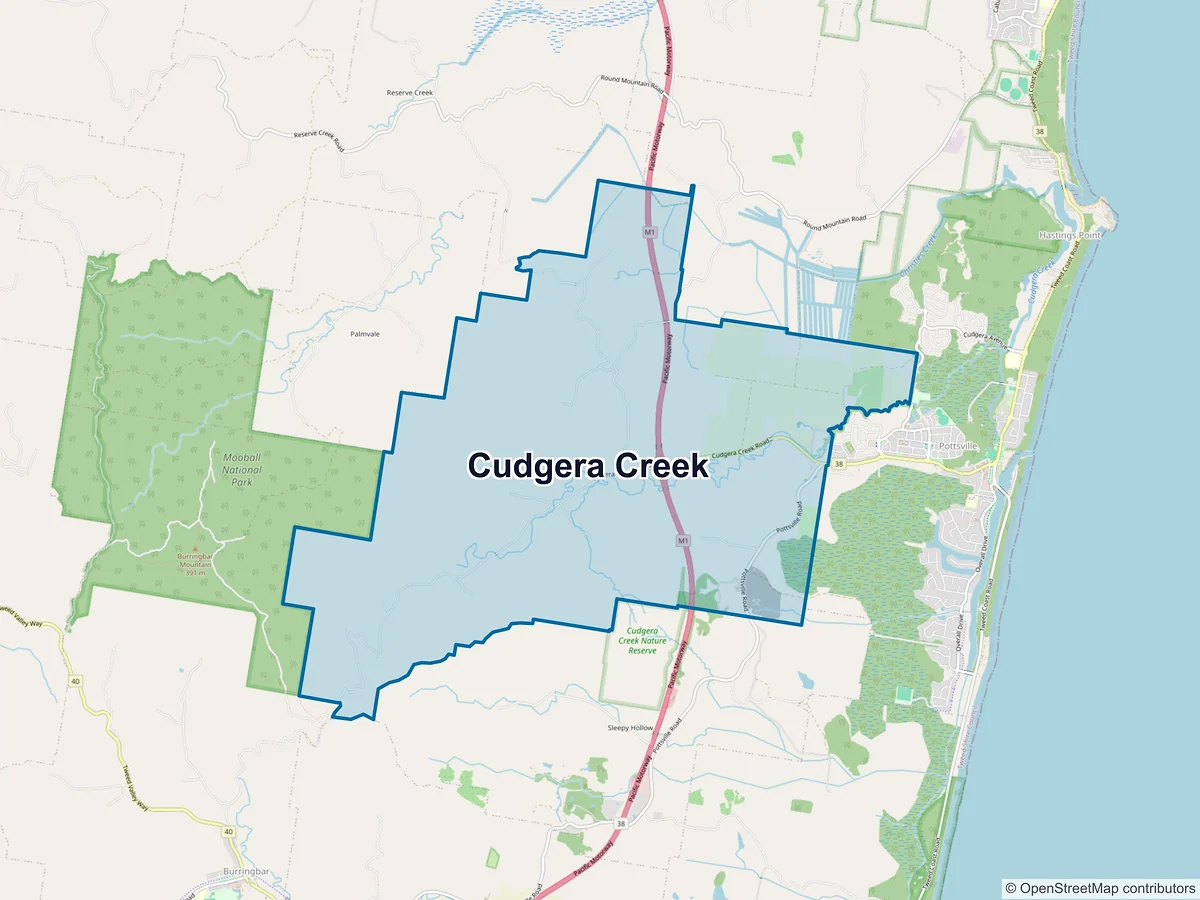 Map of Cudgera Creek, NSW, Australia