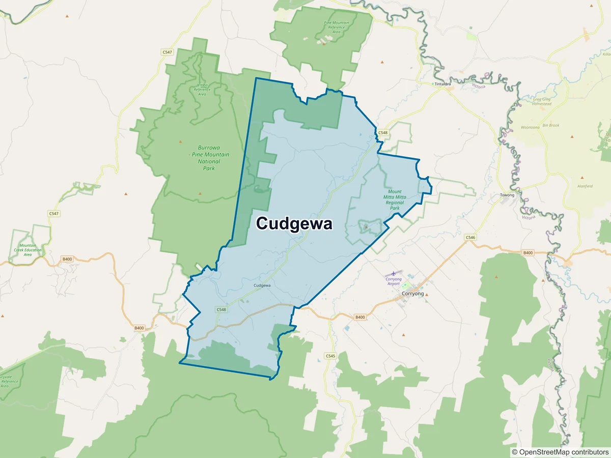 Map of Cudgewa, VIC, Australia