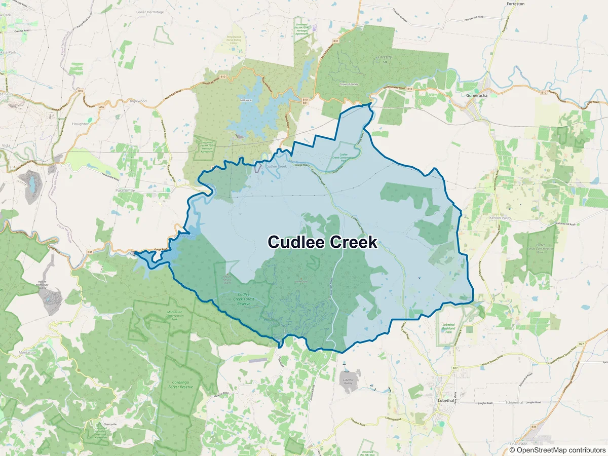 Map of Cudlee Creek, SA, Australia