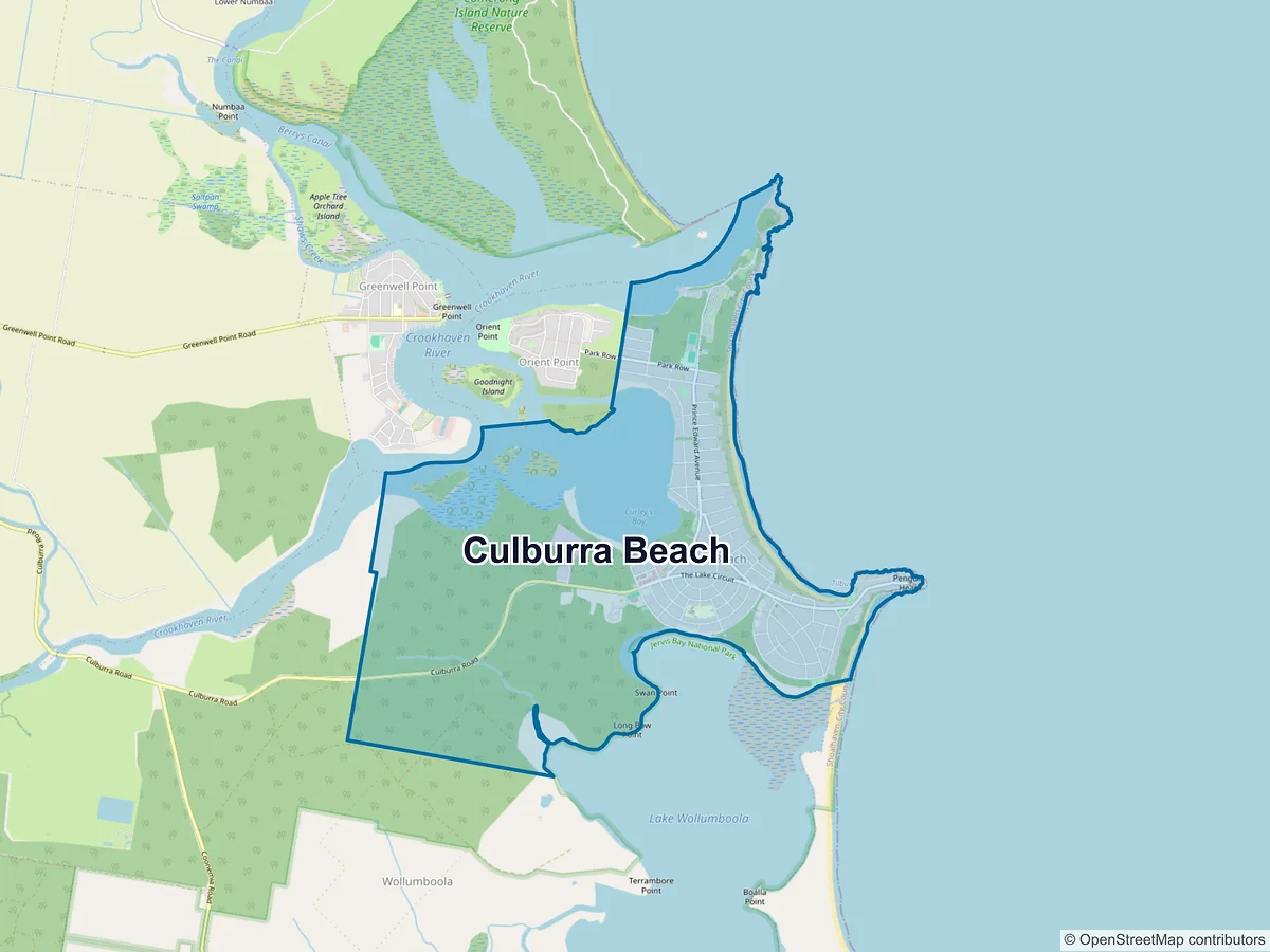Map of Culburra Beach, NSW, Australia