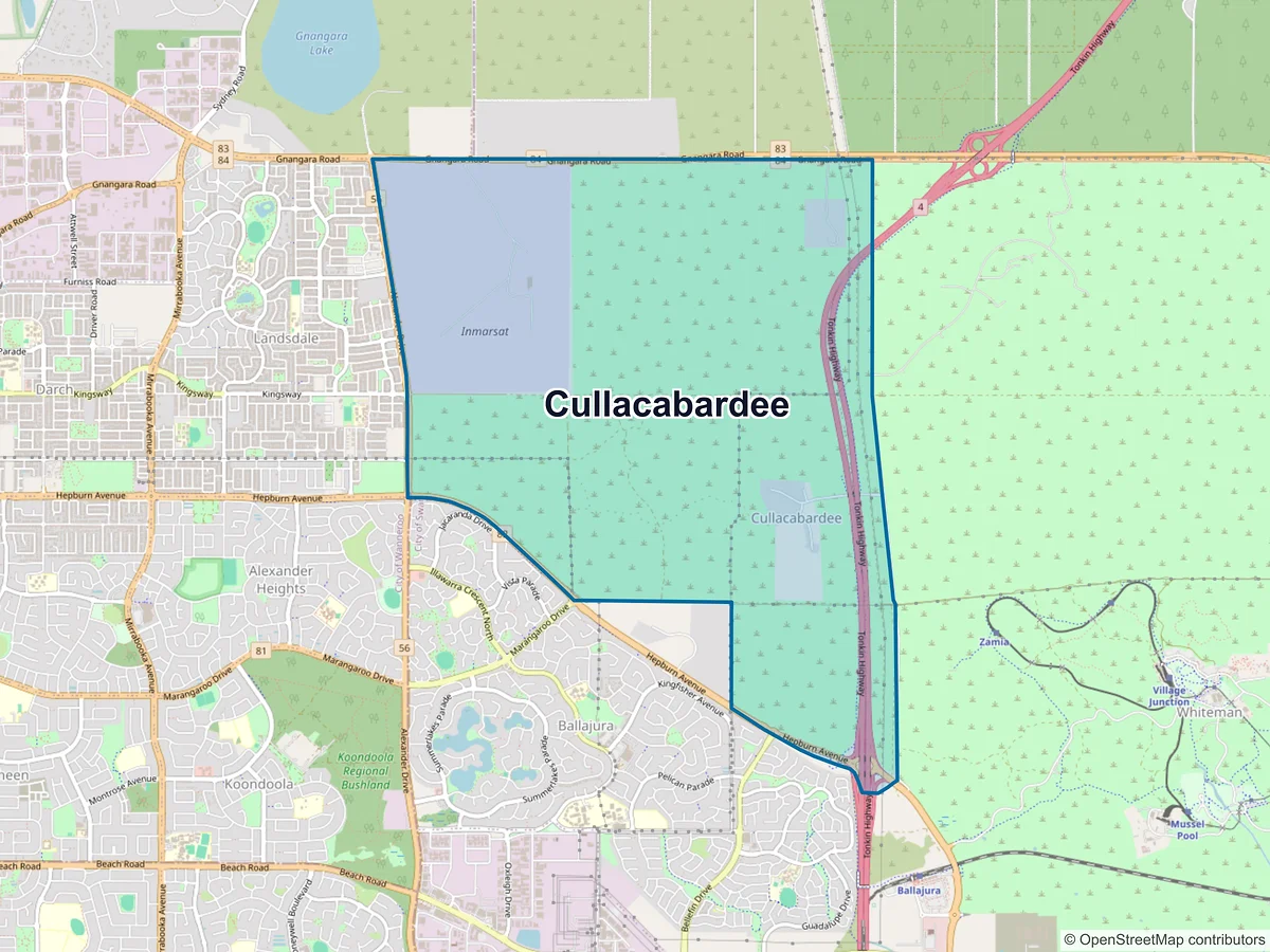Map of Cullacabardee, WA, Australia