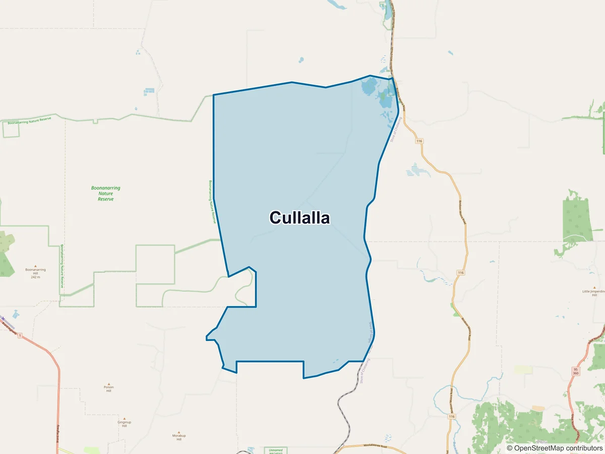Map of Cullalla, WA, Australia