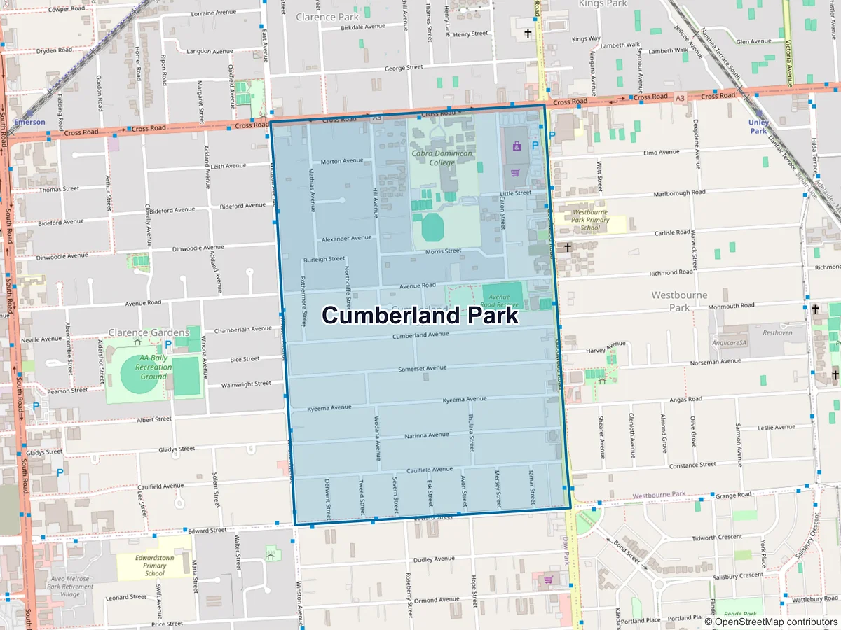 Map of Cumberland Park, SA, Australia