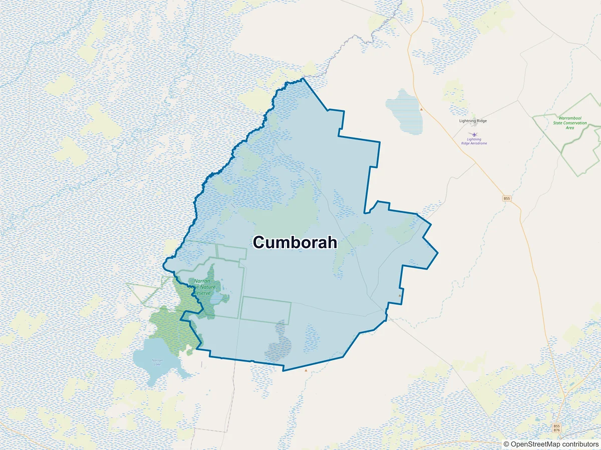 Map of Cumborah, NSW, Australia