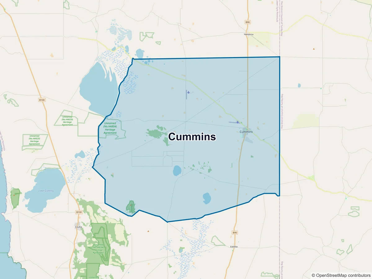 Map of Cummins, SA, Australia