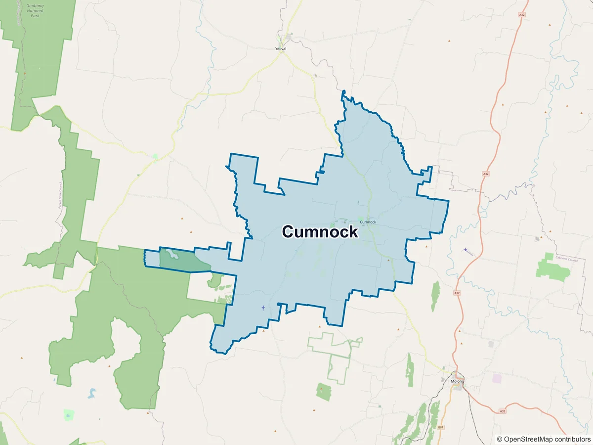 Map of Cumnock, NSW, Australia