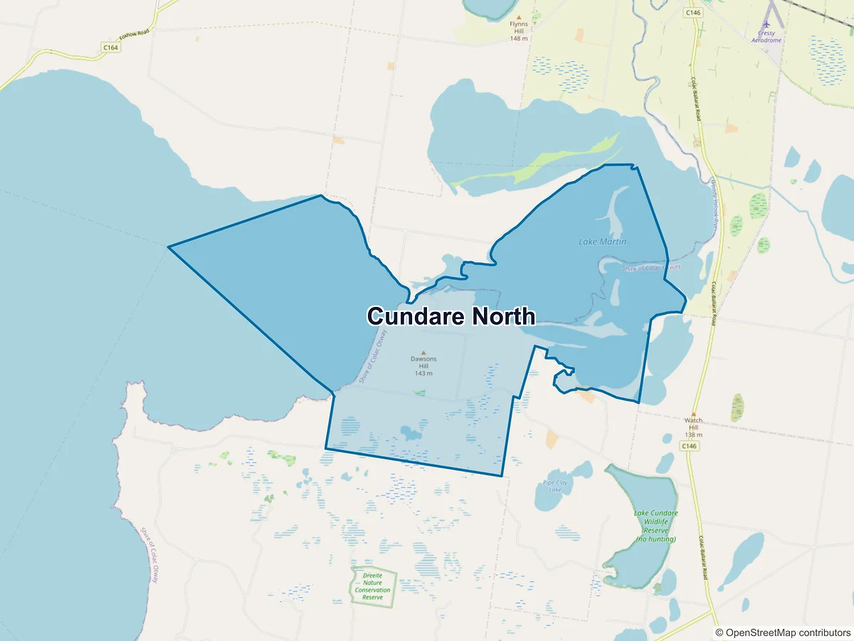 Map of Cundare North, VIC, Australia
