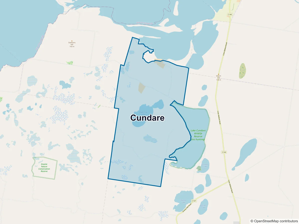 Map of Cundare, VIC, Australia