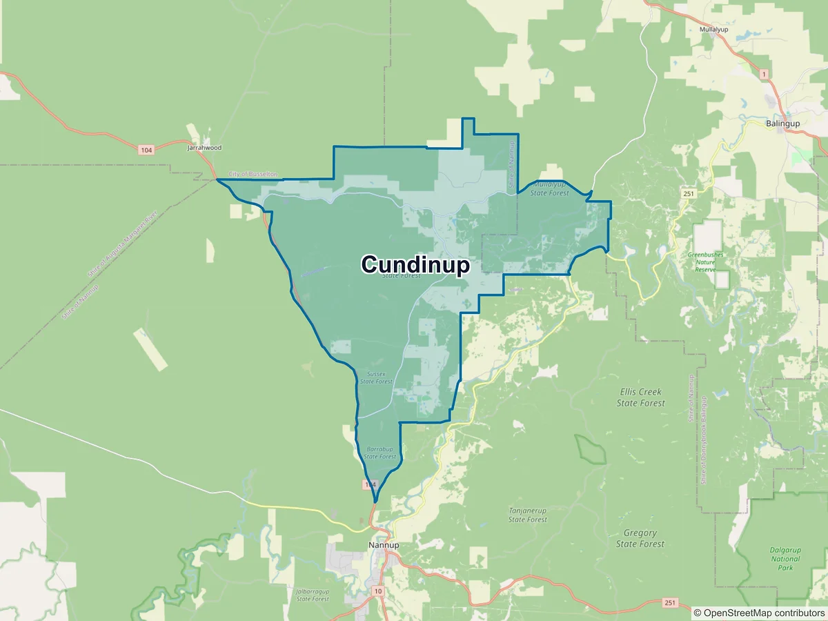 Map of Cundinup, WA, Australia