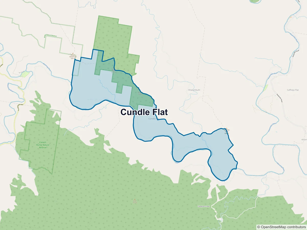 Map of Cundle Flat, NSW, Australia