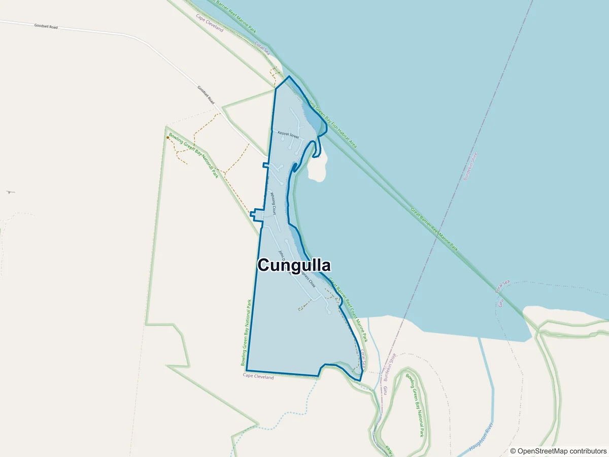 Map of Cungulla, QLD, Australia