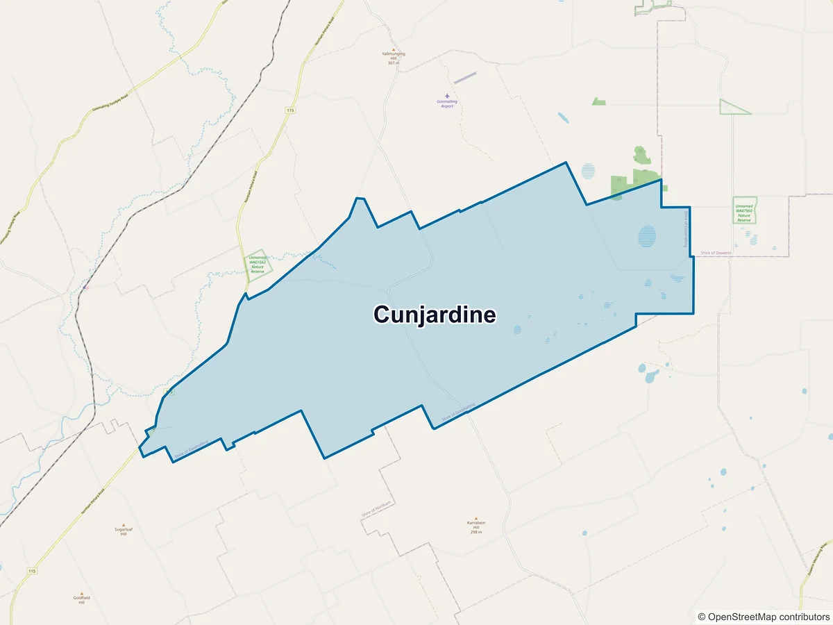 Map of Cunjardine, WA, Australia