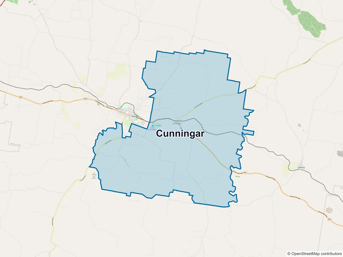 Map of Cunningar, NSW, Australia