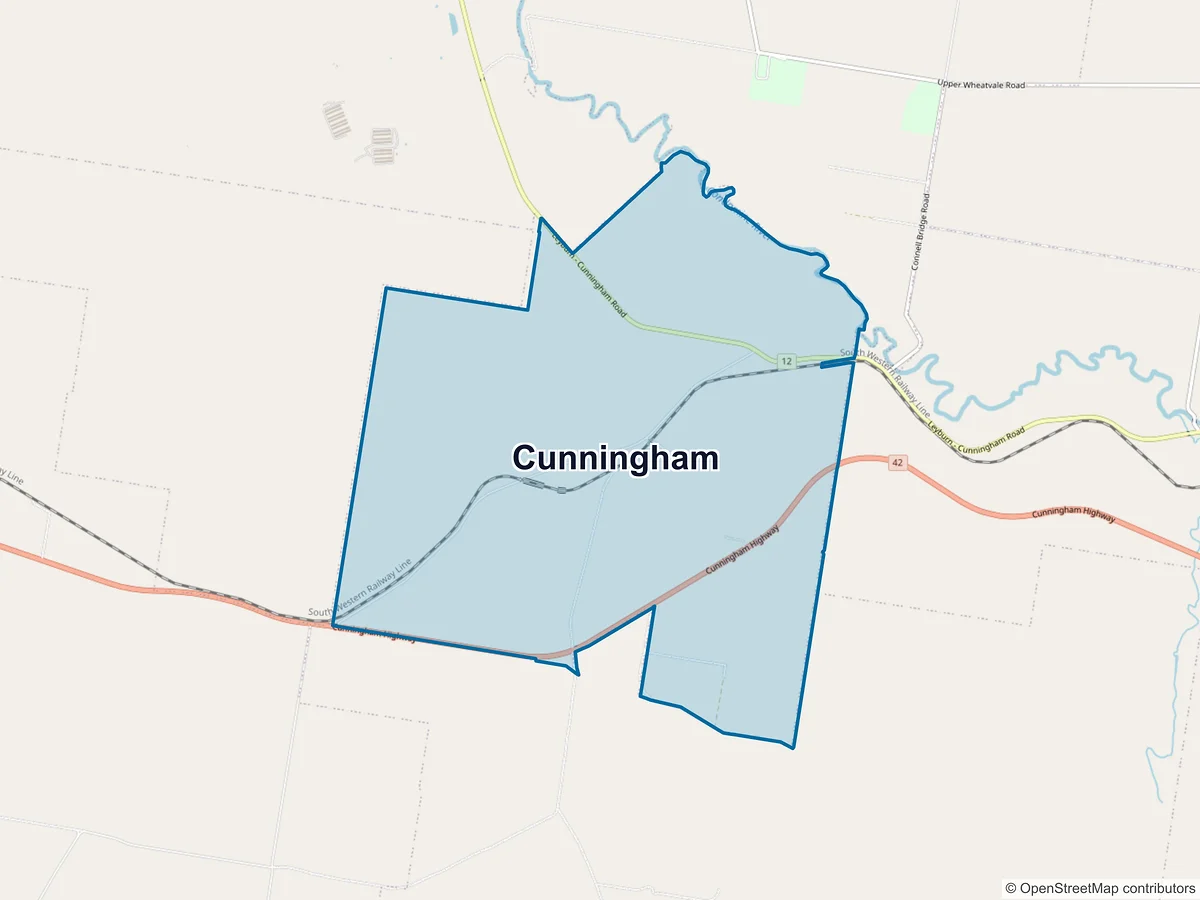 Map of Cunningham, QLD, Australia