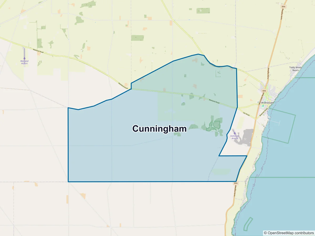 Map of Cunningham, SA, Australia