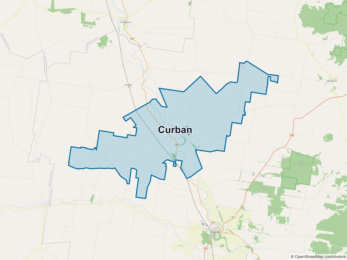 Map of Curban, NSW, Australia
