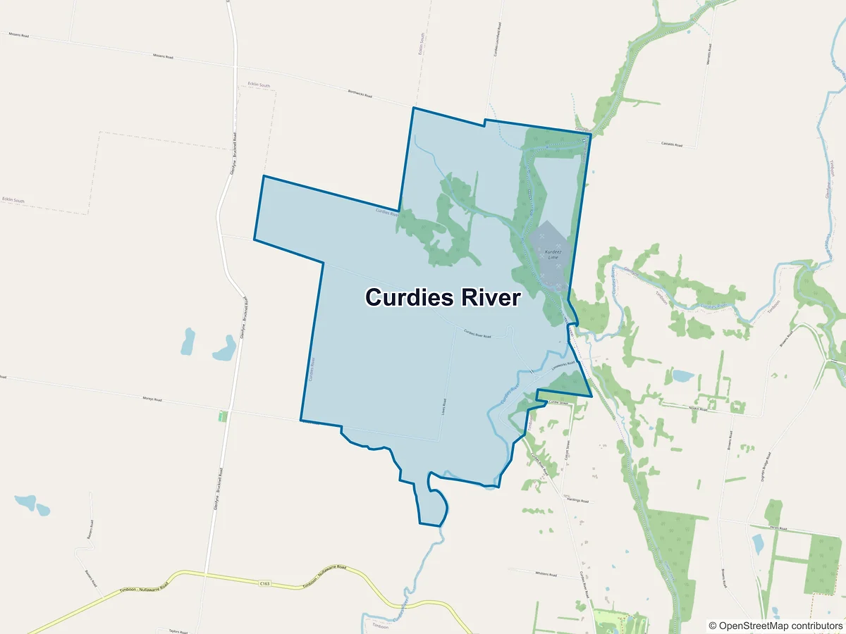 Map of Curdies River, VIC, Australia