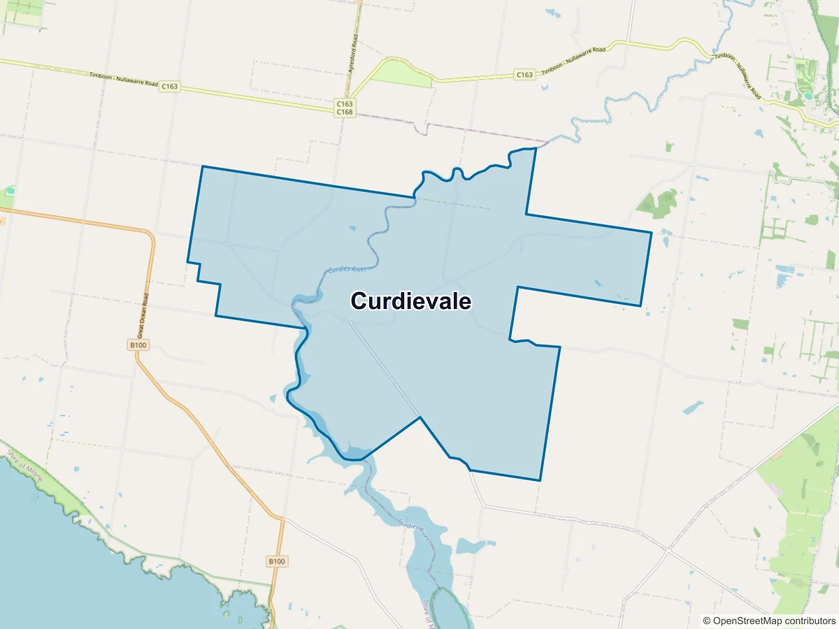 Map of Curdievale, VIC, Australia