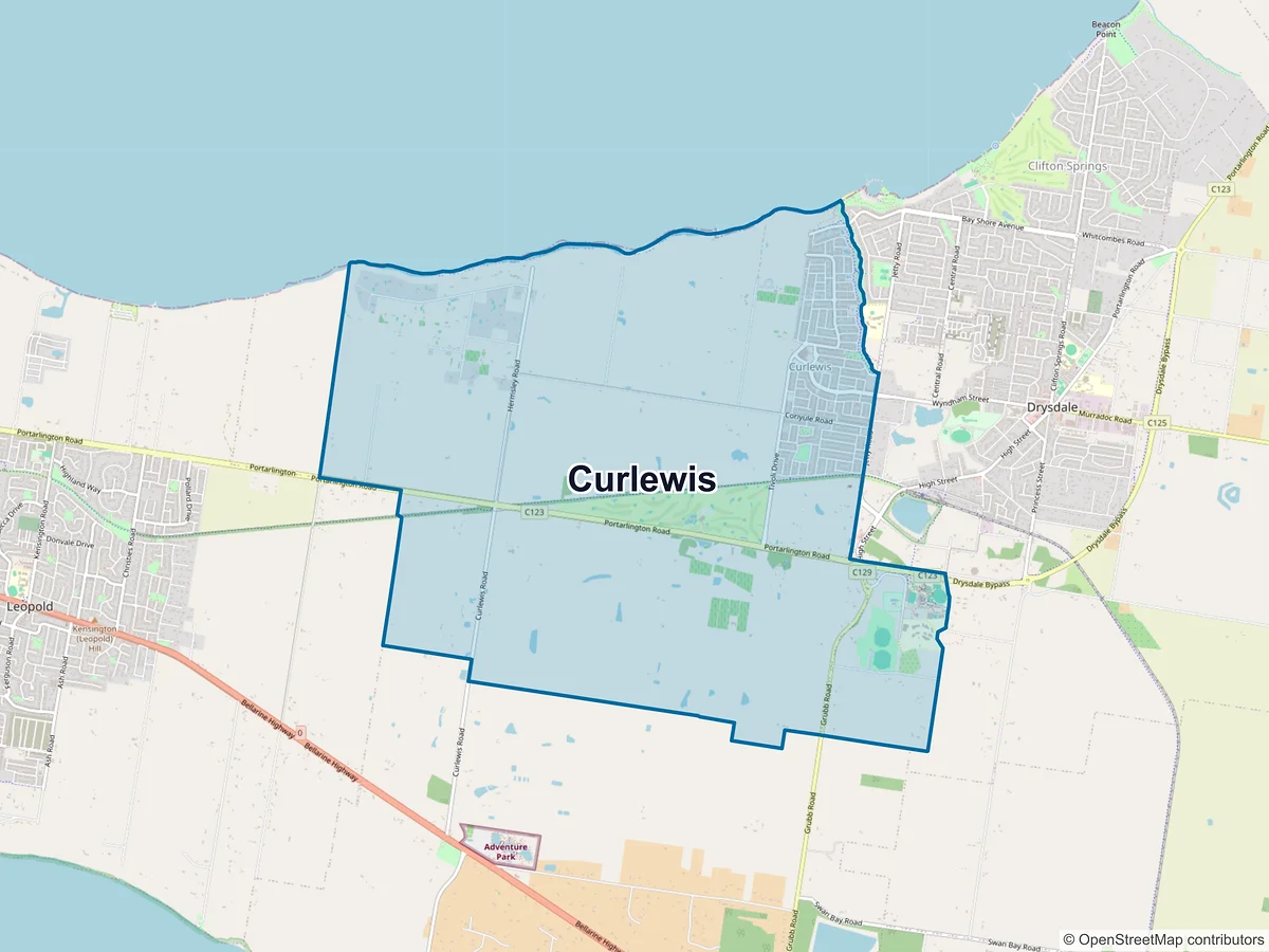 Map of Curlewis, VIC, Australia